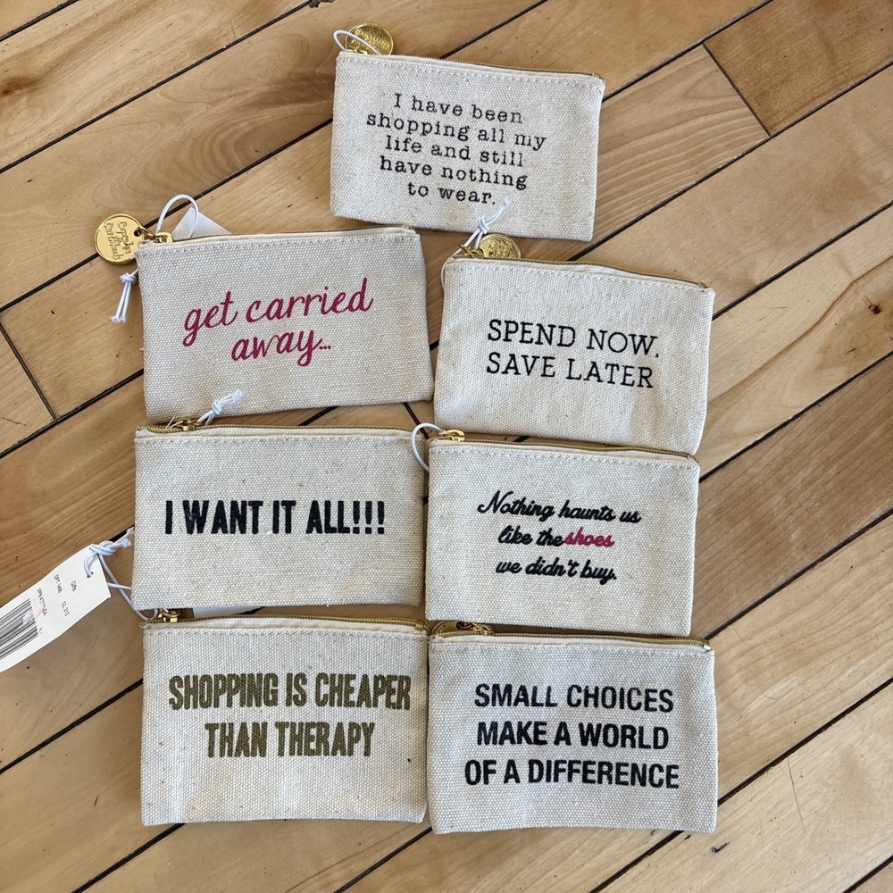 NWT Canvas Coin Purse Gift Card Holder Shopping Inspired Cupcakes & Cartwheels